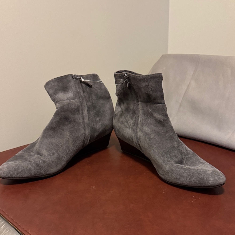 Cole Haan Gray Suede Ankle Booties - Picture 8 of 12